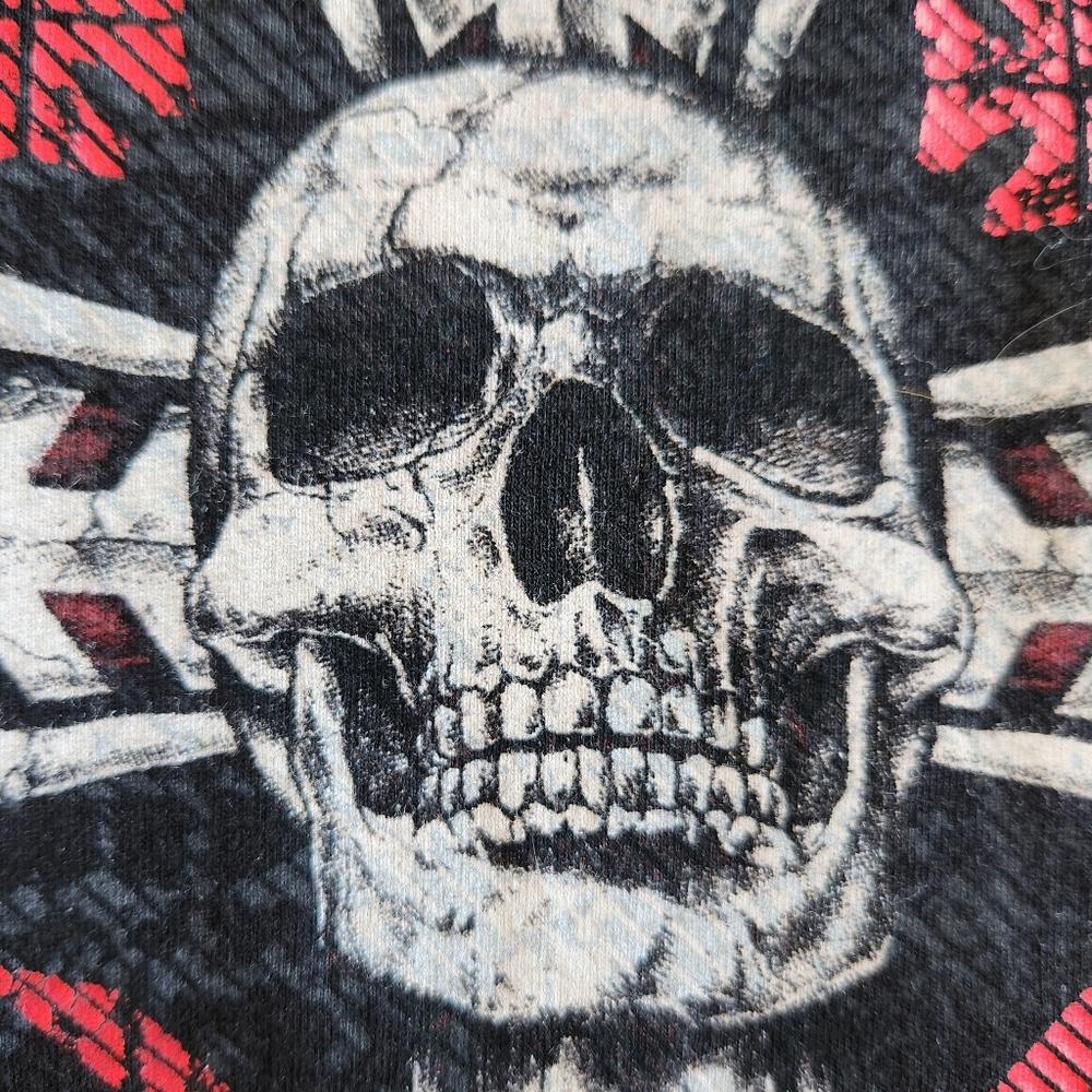 Affliction T-Shirt Skull Cross Wings Biker Black Size XL - Picture 8 of 15